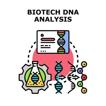 Biotech dna analysis concept for scientific research Stock Illustration