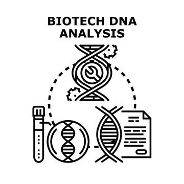Biotech dna analysis process genetic engineering research Stock Illustration