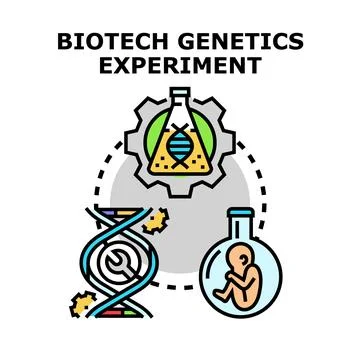 Biotech genetics experiment scientific research concept Stock Illustration