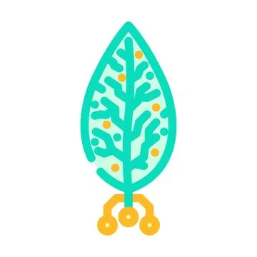Biotech leaf agri tech color icon vector illustration Illustrazione stock