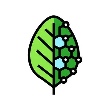 Biotech leaf agri tech color icon vector illustration Illustrazione stock