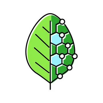 Biotech leaf agri tech color icon vector illustration Illustrazione stock