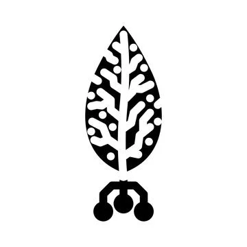 Biotech leaf agri tech glyph icon vector illustration Illustrazione stock
