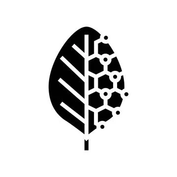 Biotech leaf agri tech glyph icon vector illustration Illustrazione stock