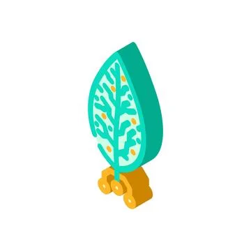 Biotech leaf agri tech isometric icon vector illustration Illustrazione stock