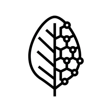 Biotech leaf agri tech line icon vector illustration Illustrazione stock