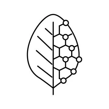 Biotech leaf agri tech line icon vector illustration Illustrazione stock
