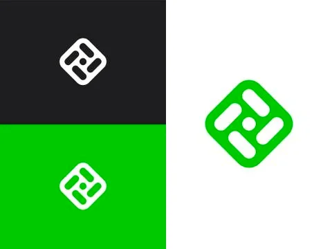 Biotech logo in rhombus rounded shape for science Stock Illustration