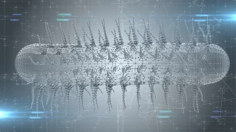 Biotech molecular engineering of bacteria for antibiotic medicine research  Stock Footage 116588662