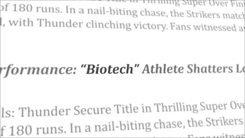 Biotech news headline in different articles Stock Footage 246409932