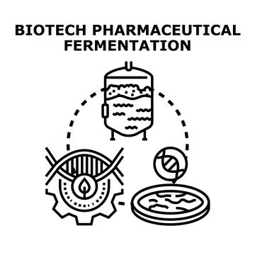 Biotech pharmaceutical fermentation process icon concept Stock Illustration
