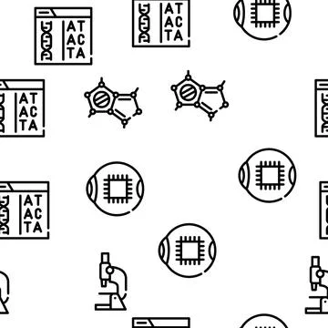 Biotech Technology Vector Seamless Pattern Stock Illustration