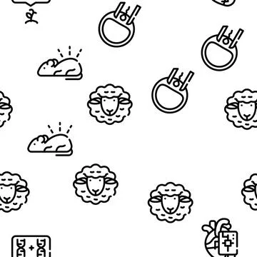 Biotech Technology Vector Seamless Pattern Stock Illustration