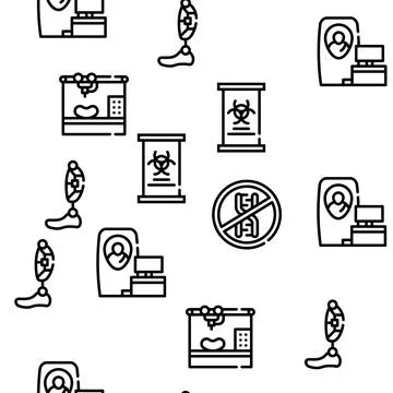 Biotech Technology Vector Seamless Pattern Stock Illustration