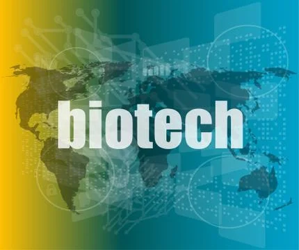 Biotech words on digital touch screen interface Stock Illustration