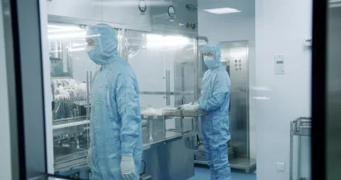 Biotechnological and Semiconductor Creating Manufacturing Process. Stock Footage 238370631
