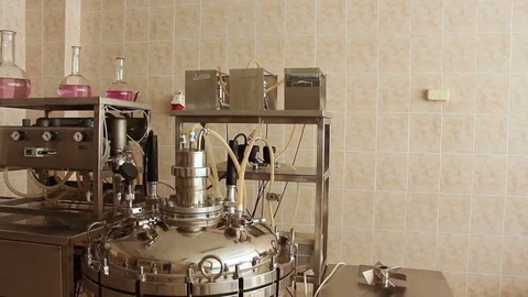 Biotechnological complex for microorganisms cultivation dolly shot up Stock-Footage 78527358