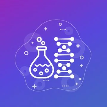 Biotechnology and genetic testing icon Stock Illustration