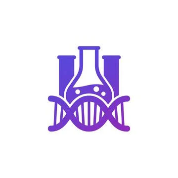 Biotechnology and genetic testing icon with dna Stock Illustration