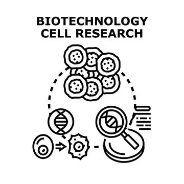 Biotechnology cell research developing genetic engineering process Stock Illustration