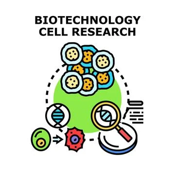 Biotechnology cell research developing genetic engineering process Stock Illustration