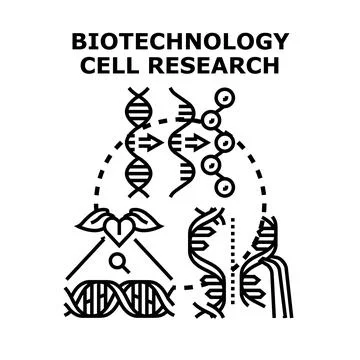 Biotechnology cell research process developing genetic science 스톡 일러스트