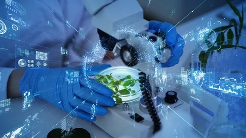 Biotechnology concept. Food tech. Nutritional science. Stock Footage
