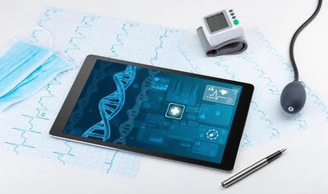 Biotechnology concept with medical technology devices Stock Photos