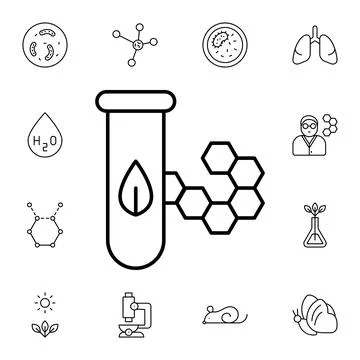 Biotechnology flat vector icon in biology pack Stock Illustration