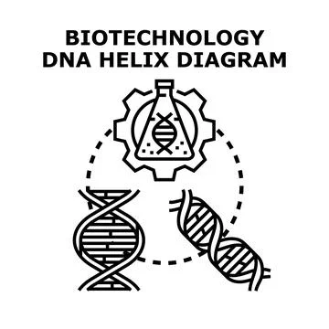 Biotechnology genetic engineering and scientific research concept 库存插图