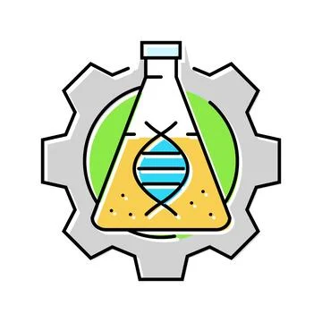 Biotechnology lab cryptogenetics color icon vector illustration 库存插图