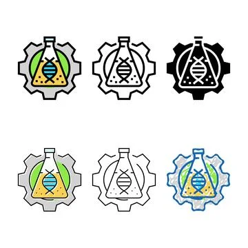 Biotechnology lab cryptogenetics color multistyle icon vector Stock Illustration