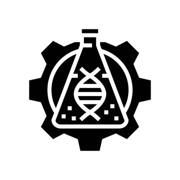 Biotechnology lab cryptogenetics glyph icon vector illustration Illustrazione stock