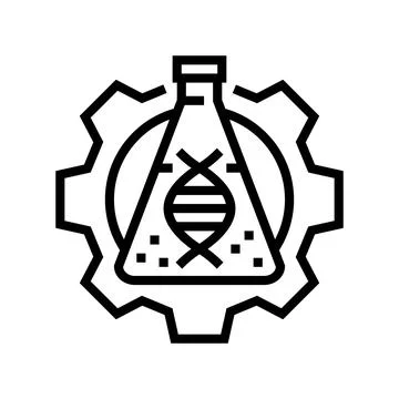 Biotechnology lab cryptogenetics line icon vector illustration 库存插图