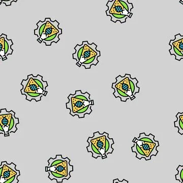 Biotechnology lab cryptogenetics vector seamless pattern イラスト素材