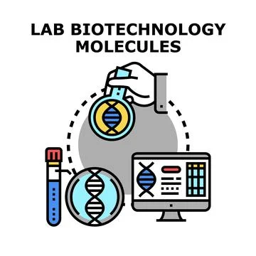 Biotechnology lab exploring dna and molecular research Stockillustratie