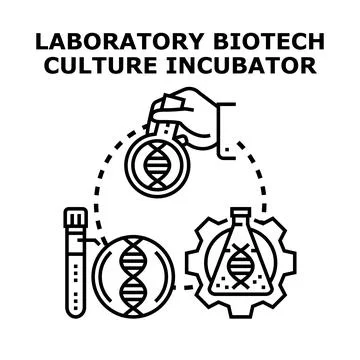 Biotechnology laboratory science performing genetics research Stock Illustration