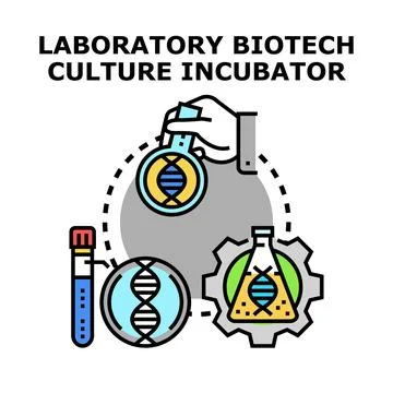 Biotechnology laboratory science performing genetics research Stock Illustration