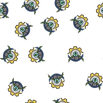Biotechnology processing vector seamless pattern Stock Illustration