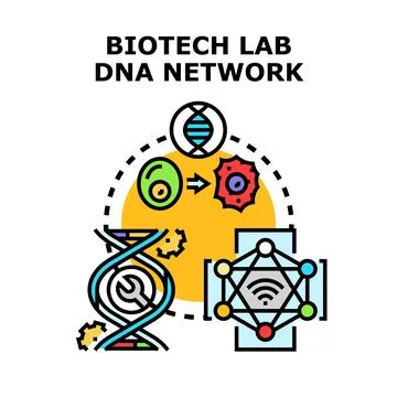 Biotechnology research developing genetic engineering network concept Stock Illustration