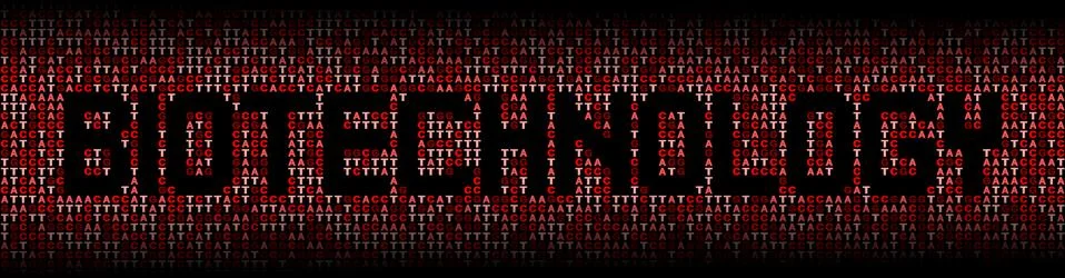 Biotechnology text on DNA genetic code background illustration Stock Illustration