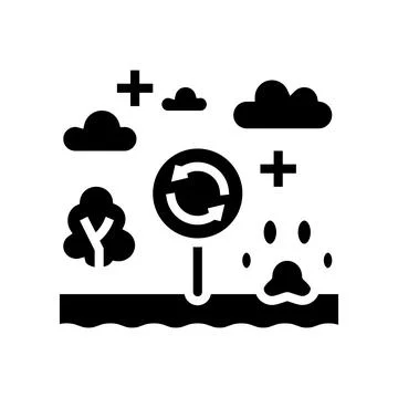 Biotope ecosystem glyph icon vector illustration Illustrazione stock