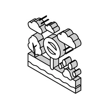 Biotope ecosystem isometric icon vector illustration Illustrazione stock
