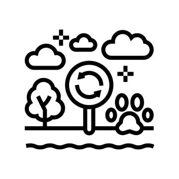 Biotope ecosystem line icon vector illustration Illustrazione stock