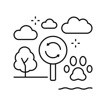 Biotope ecosystem line icon vector illustration Stock Illustration