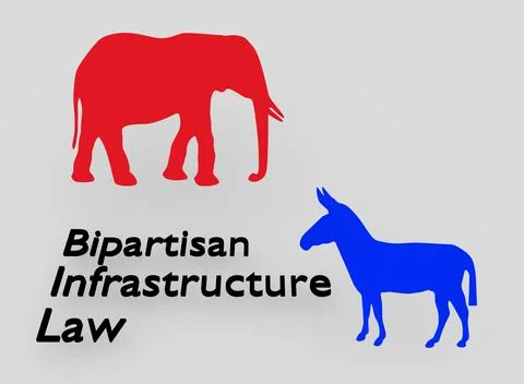 Bipartisan Infrastructure Law concept Illustrazione stock