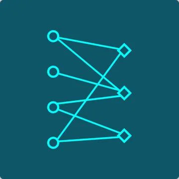 Bipartite Graph Icon – Two Vertex Sets Linked Only Across イラスト素材