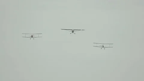 Biplane aircrafts Stock Footage 82647585