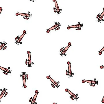 Biplane airplane aircraft vector seamless pattern Stock Illustration