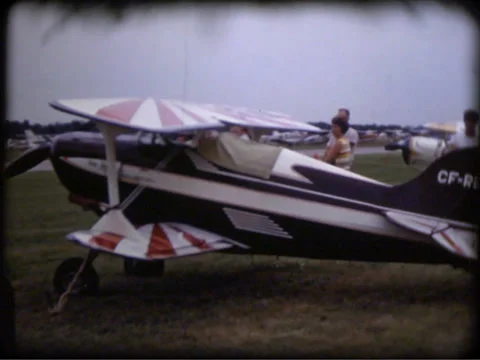 Biplane at Airshow Stock Footage 33185527
